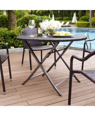 crosley palm harbor outdoor wicker folding table