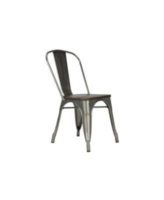 Zeno Fusion Metal Dining Chair with Wood Seat