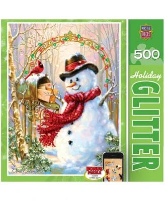 Holiday Glitter Puzzle - Letters to Frosty - 500 Piece