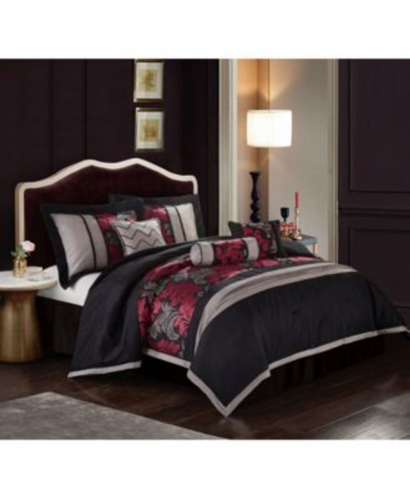 Nanshing Lincoln 7-Piece Comforter Set, Black, King | Montebello Town Center