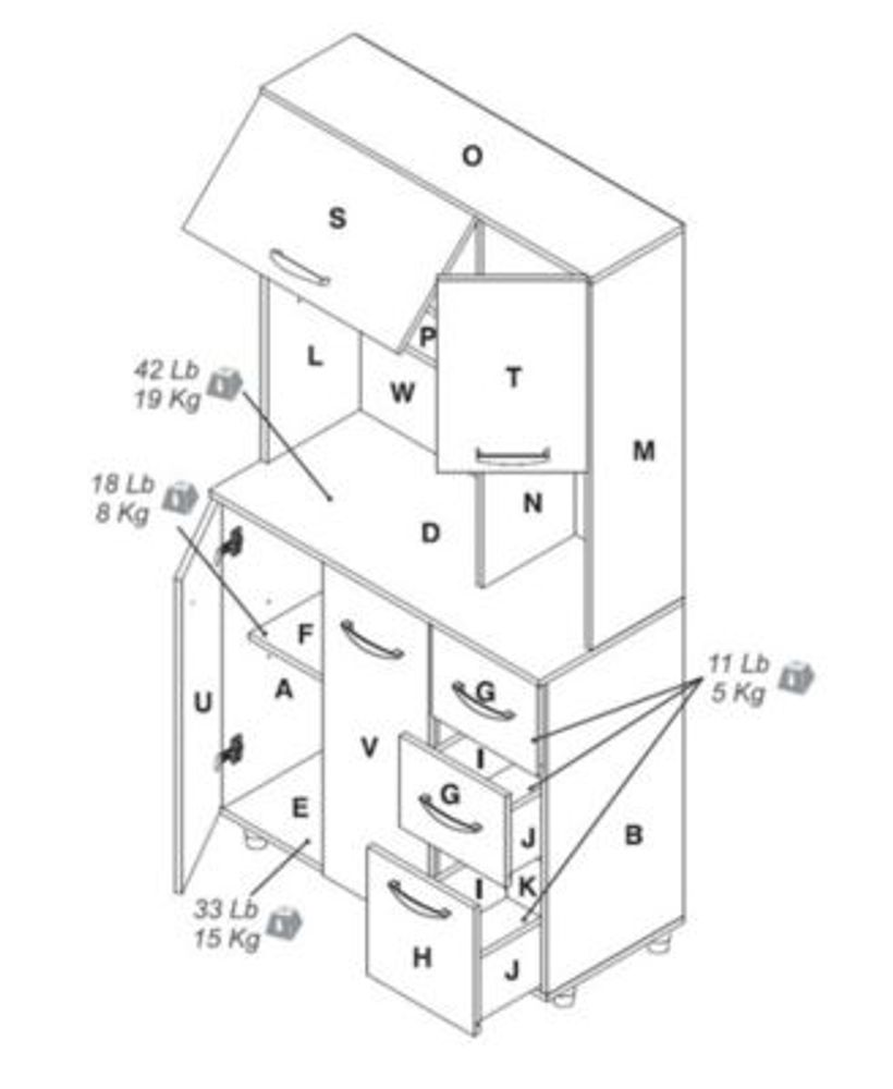 Inval America Microwave Storage Cabinet - Macy's