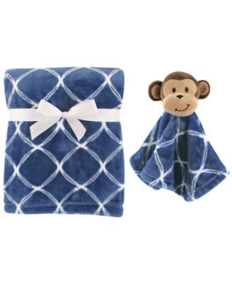 Plush Blanket and Animal Security Blanket, 2-Piece Set, One