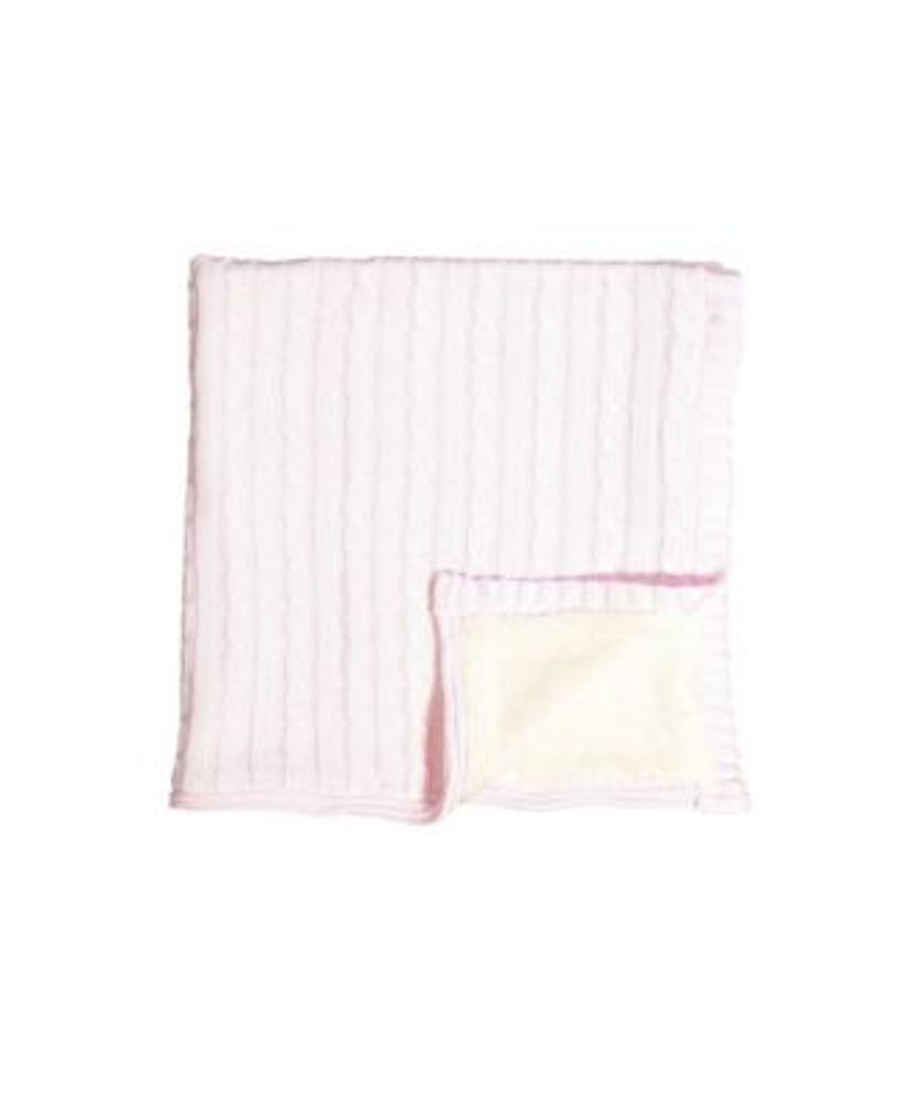 Baby Girl Cable Knit Sherpa Blanket