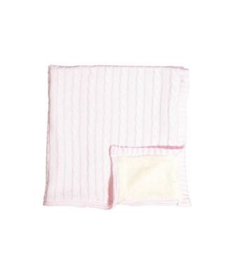 Baby Girl Cable Knit Sherpa Blanket