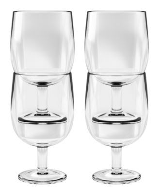 Simple Stacking Wine Goblet, Clear, 8.6 oz., Premium Plastic, Set of 6