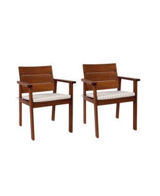 2 Piece Patio Dining Chair Set with Cushions