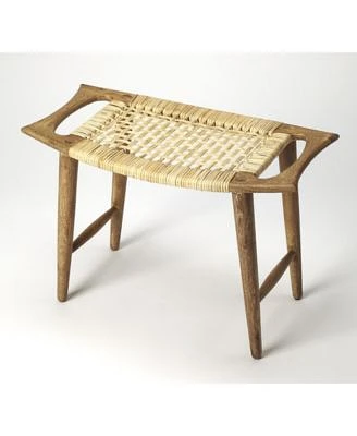 Butler Tristan Wood and Rattan Stool