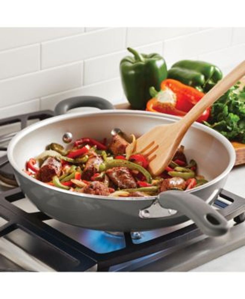 Rachael Ray Red Create Delicious Aluminum Nonstick Covered 9.5 in Deep Skillet