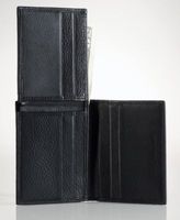 Men's Wallet, Pebbled Bifold Wallet with Window