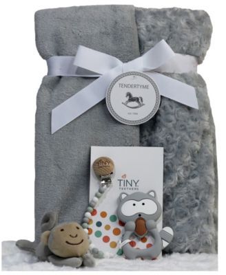 Infant Blanket Gift Set With Pacifier Clip