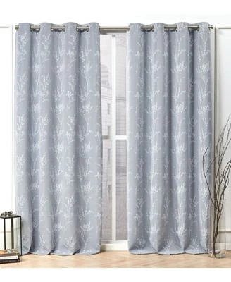 Turion Floral Blackout Grommet Top Curtain Panel Pair, 52" X 84"