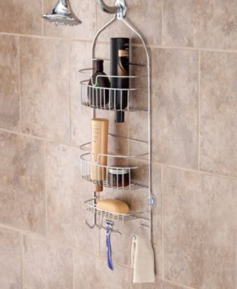 Kenney 4-Tier Spring Tension Shower Corner Pole Caddy with Razor