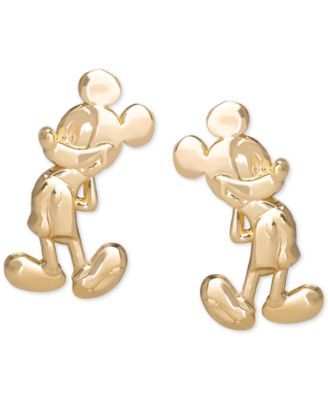 Children's Mickey Mouse Stud Earrings in 14k Gold