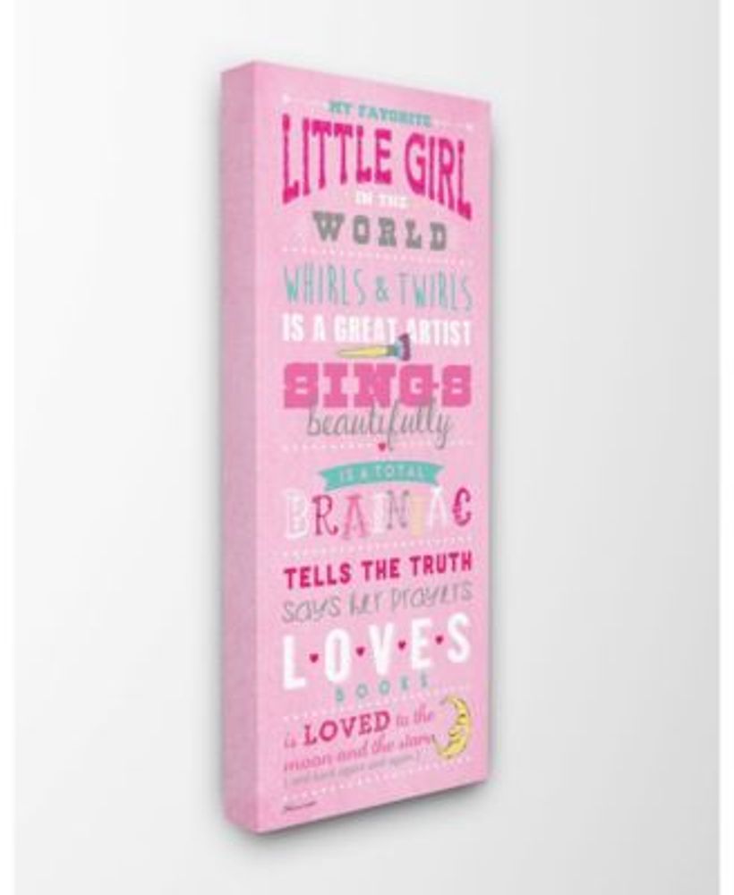 Favorite Little Girl in The World Canvas Wall Art, 10" x 24"