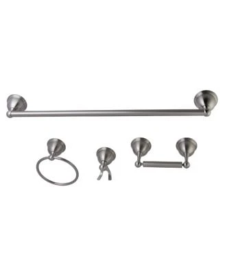 Restoration -Pc. Towel Bar Bathroom Hardware Set in Brushed Nickel