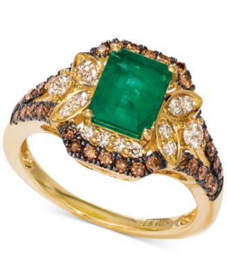 New Emerald (1-1/5 ct. t.w.) & Diamond (3/4 Ring set 14k Gold