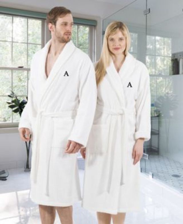 Linum Home 100% Turkish Cotton Personalized Terry Bath Robe - Navy