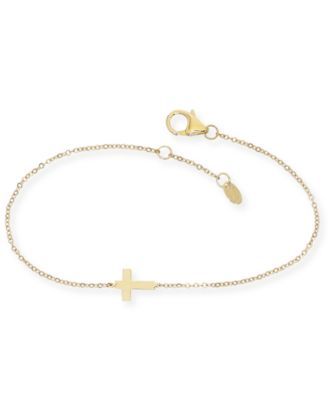 Adjustable Cross Bracelet Set in 14k Gold