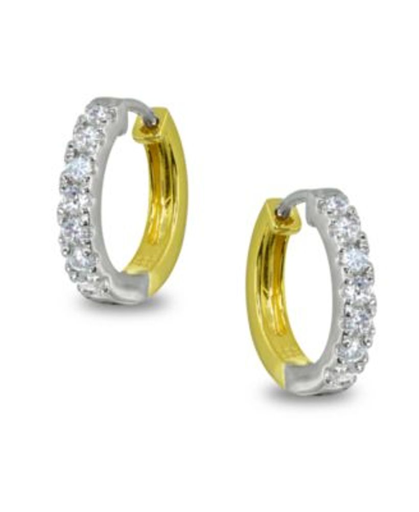 Giani Bernini Cubic Zirconia Dangle Hoop Earrings 18k Gold-Plated Sterling  Silver, Created for Macy's