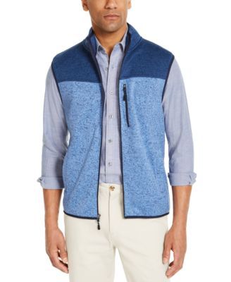Men's Colorblock Fleece Sweater Vest, Created for Macy's