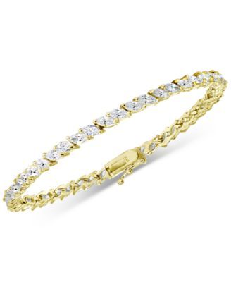 Cubic Zirconia Marquise Tennis Bracelet Sterling Silver, Created for Macy's