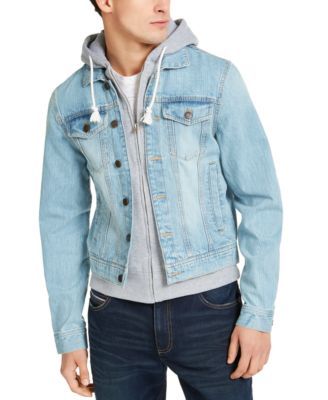 Men's Phoenix Trucker Hooded Denim Jacket, Created for Macy's