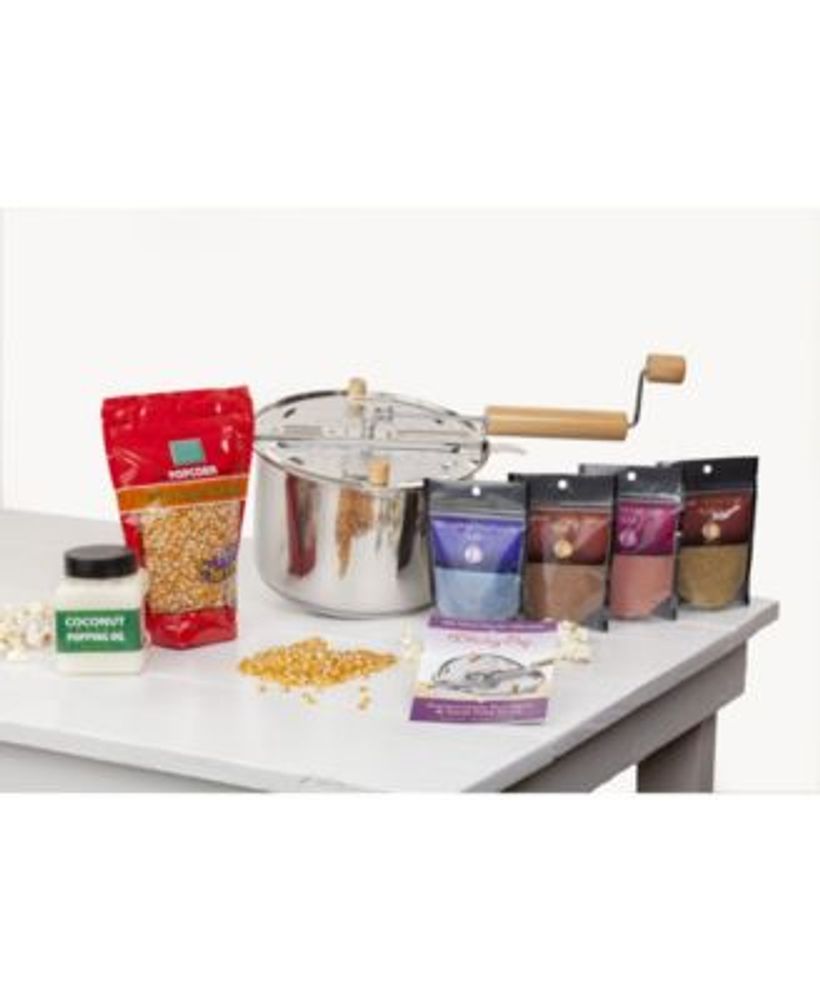 Wabash Valley Farms Stainless Steel Whirley-Pop Popcorn Maker and Starter  Set