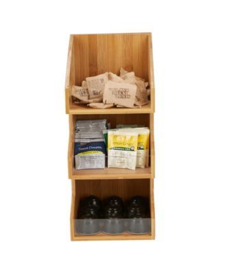 Mind Reader 6 Compartment Upright Coffee Condiment and Cup Organizer, Brown