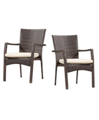 Wilkerson Outdoor Dining Chair with Cushion, Set of 2