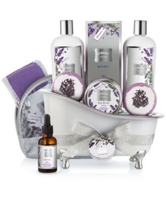 9 Piece Lavender and Jasmine Relax Body Care Gift Set