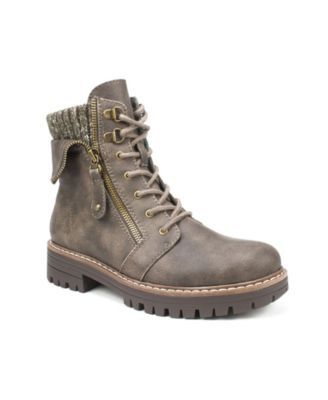 Mandy Lace-Up Lug Sole Booties | Mall 
