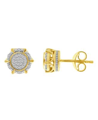 Men's Diamond (1/6 ct.t.w.) Earring Set in 10K Yellow Gold