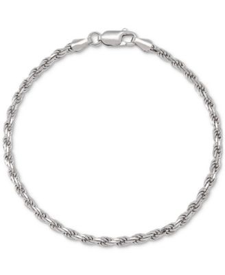 Rope Link Chain Bracelet in Sterling Silver