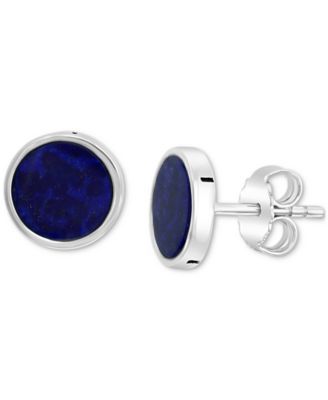 EFFY® Men's Lapis Lazuli Stud Earrings in Sterling Silver (Also in Malachite)
