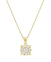 Diamond Halo 18" Pendant Necklace (3/4 ct. t.w.) 14k White, Yellow or Rose Gold