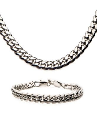 Men's Curb Necklace and Bracelet Set