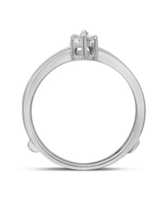 Macy's Diamond Curved Solitaire Enhancer Ring Guard (3/8 ct. t.w.) in 14k  White or 14K Gold - Macy's