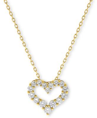 Diamond Heart Pendant Necklace (1/2 ct. t.w.) 14K Gold or White