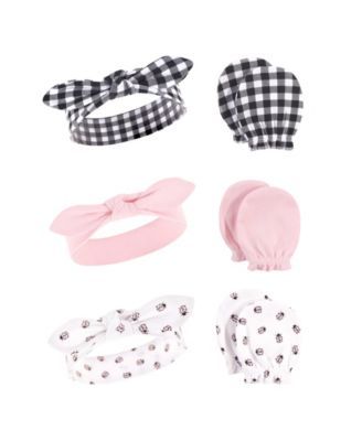 Girls Cotton Headband and Scratch Mitten Set