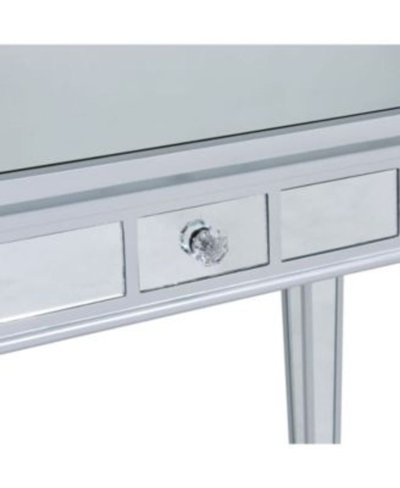 Galso Glam Mirrored Writing Desk with Drawers