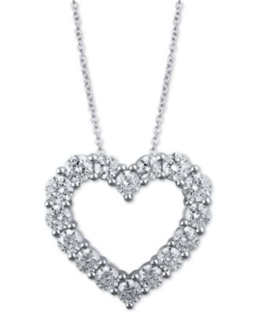 Diamond Heart Necklace 1 ct tw Round-cut 14K Yellow Gold