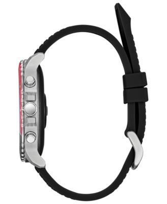 Men's CZ Smart HR Black Silicone Strap Touchscreen Smart Watch 46mm