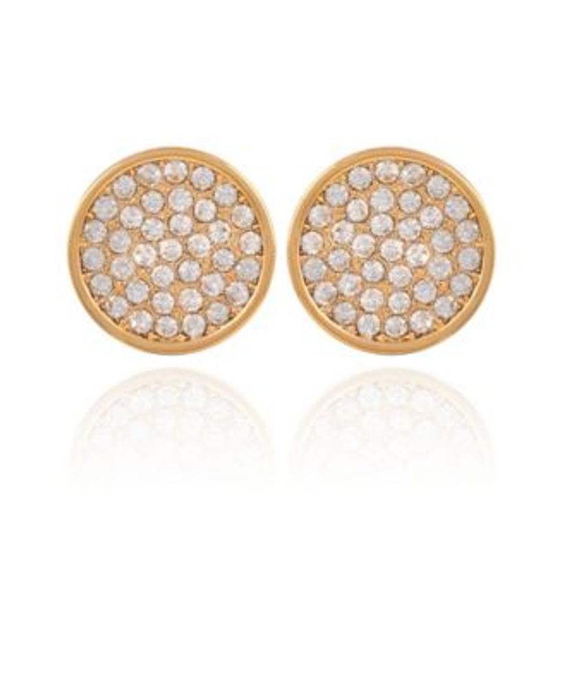 Women's Pave Button Earring