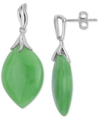 Jade Drop Earrings in Sterling Silver