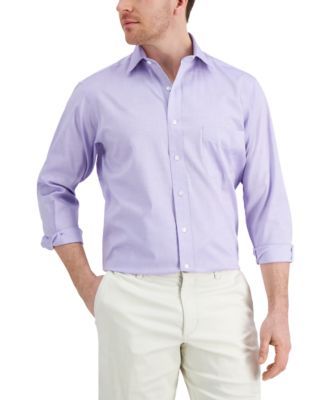 Men's Regular Fit Cotton Spread Collar Pinpoint Dress Shirt, Created for Macy's