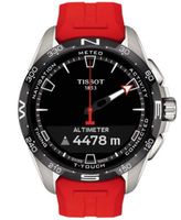 Men's Swiss T-Touch Connect Solar Red Rubber Strap Smart Watch 48mm