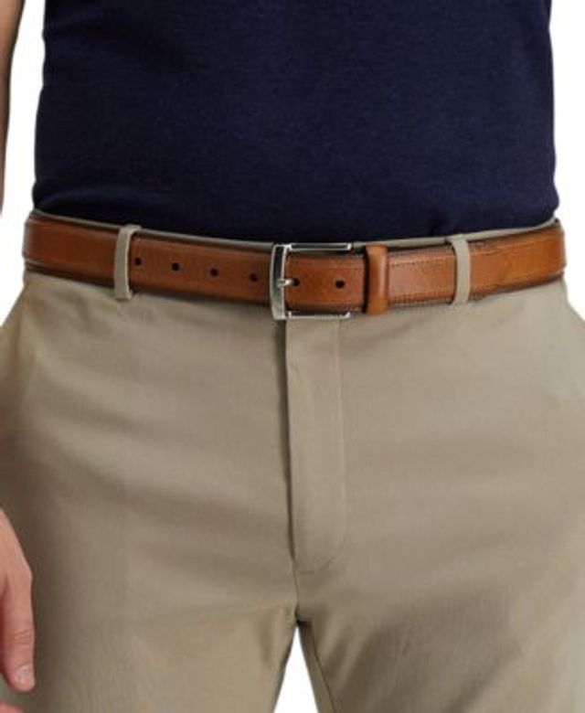 Tommy Hilfiger Stitched-Loop Brown Belt - Macy's