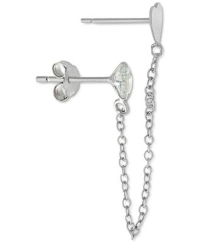 Giani Bernini Freshwater Pearl (7-8mm) & Cubic Zirconia Heart Drop