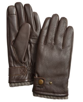 Men's Leather Gloves with Cashmere Lining, Created for Macy's