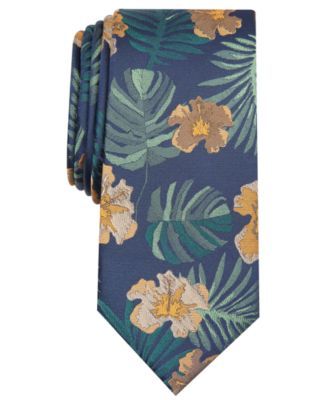 Men's Hibiscus Floral Skinny Tie, Created for Macy's